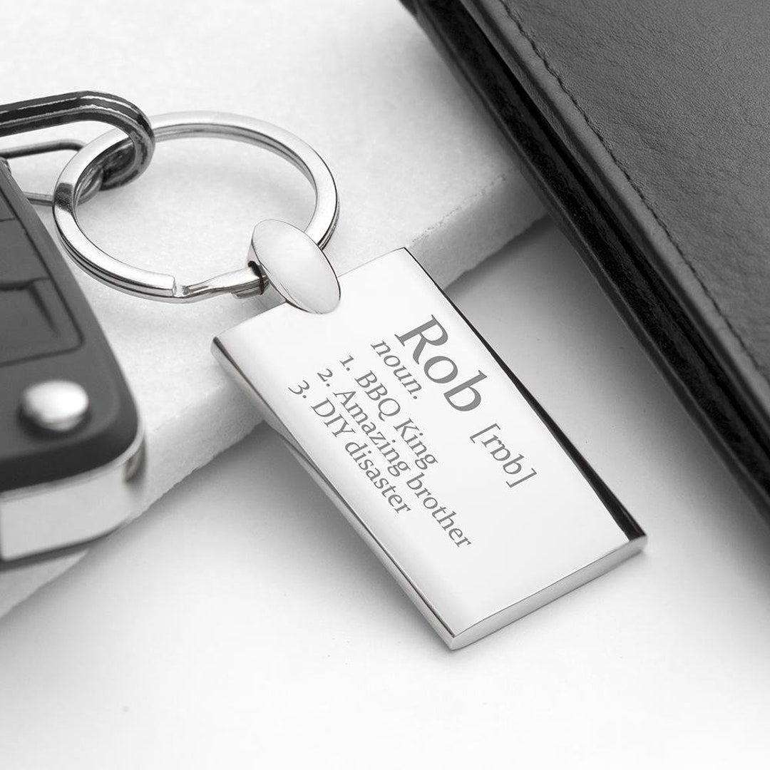 Personalised Definition Metal Keyring Etsy