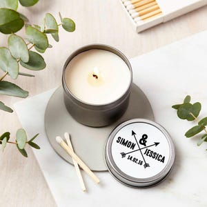 Vela de soja con aroma a flechas de pareja personalizada