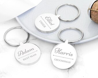 Personalised Groomsmen Gift Keyring Wedding Thank You Gift Best - Foto 12