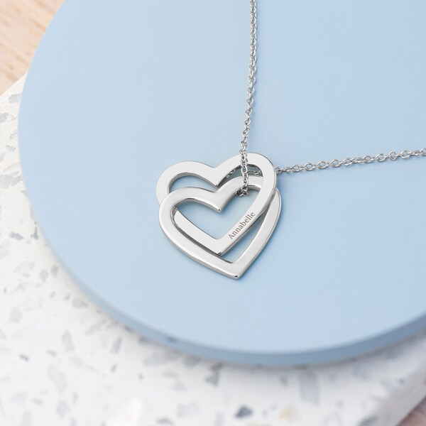 Personalised Entwined Hearts Necklace