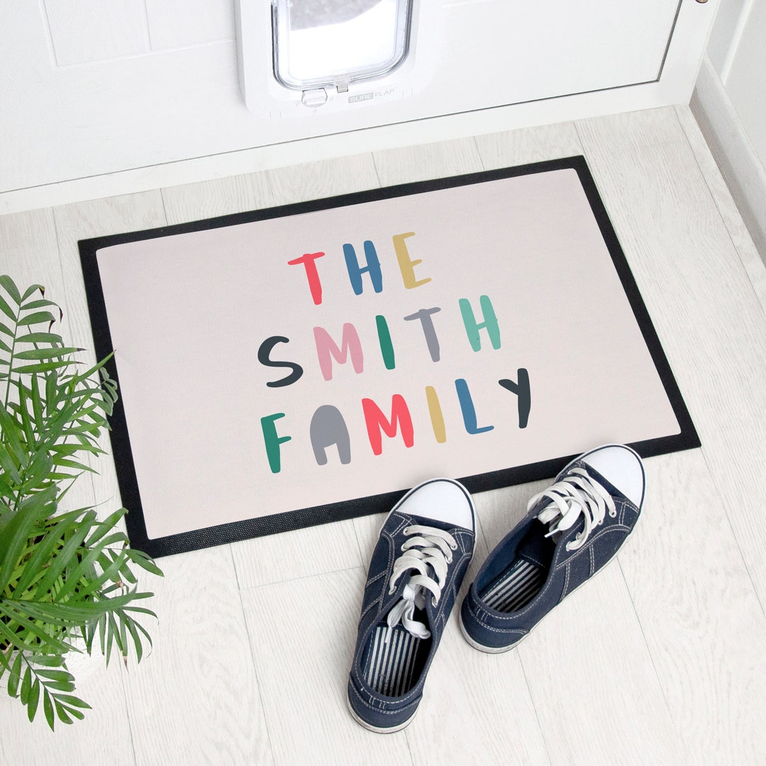 Personalised Colourful Message Indoor Doormat, Housewarming Gift, Gift