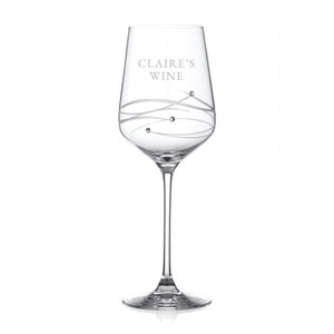 Personalised Spiral Wine Glass with Crystals, Glassware, Mother&#39;s Day Gift, Gift for Her, Drinkware, Valentine&#39;s Day, Barware