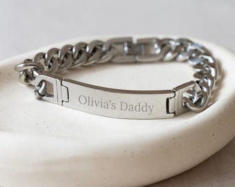 Personalised Men's Heavy Duty Woven Steel ID Bracelet