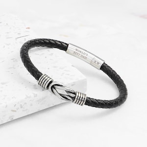 Personalised Men's Infinity Knot Leather Bracelet