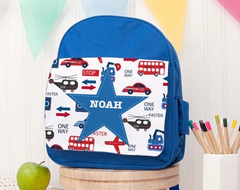 Personalised Transport Themed Kid's Rucksack