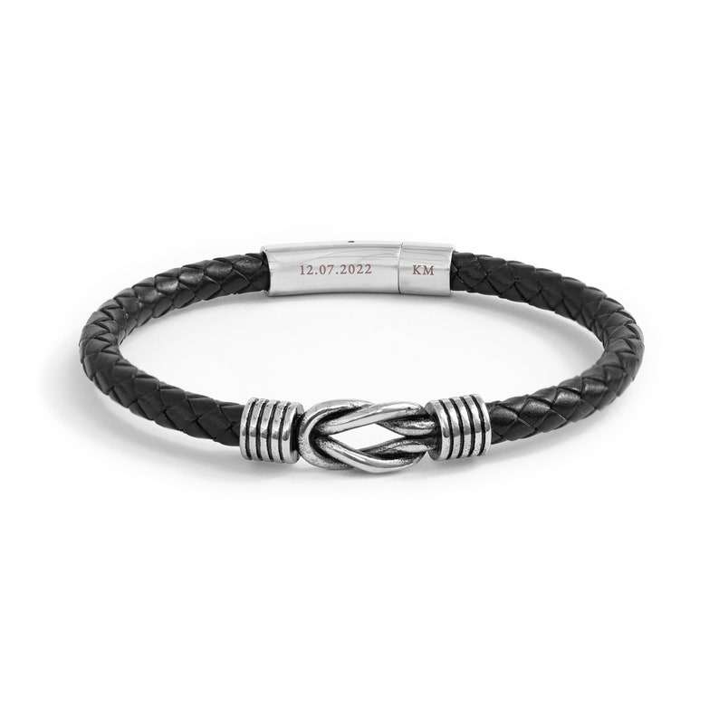 Personalised Men's Infinity Knot Leather Bracelet image 5