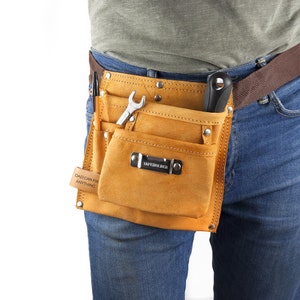 Personalised Heavy Duty 6-Pocket Leather Tool Belt image 1