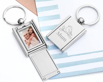 Personalised Robin Memorial Picture Frame Keyring