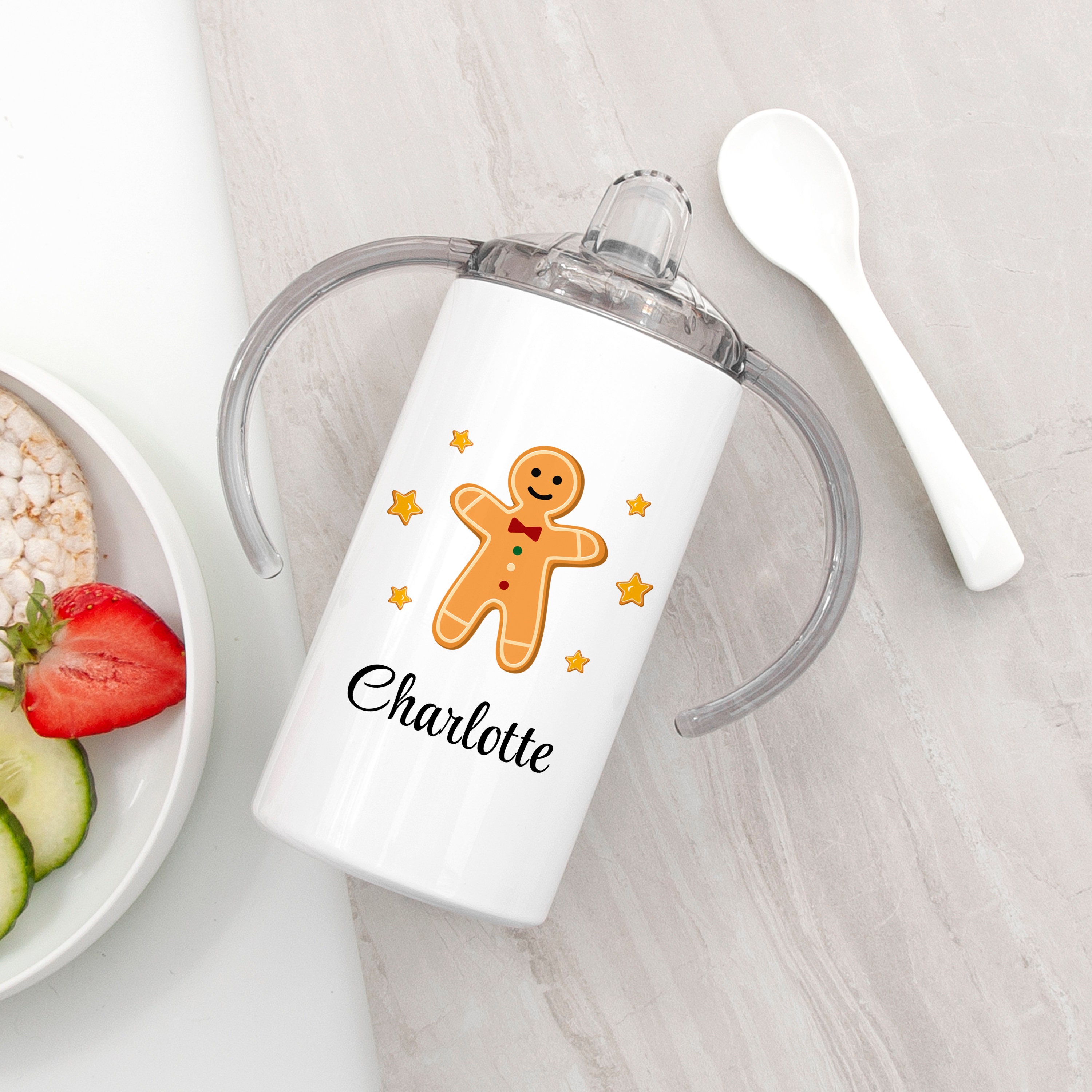 Personalised Gingerbread Kids Sippy Cup, Gifts for Kids, Birthday
