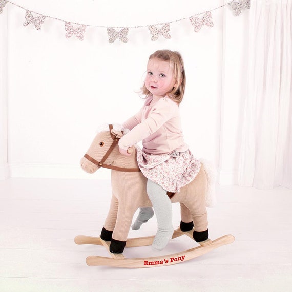 Cheval à bascule en bois personnalisée pour enfant, cadeaux original