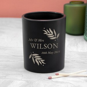 Personalised Wedding Date Candle Holder, Gift for Couples, Glass, Valentine&#39;s Day, Birthday Gift, Anniversary Gift, Classy, Home Decorations