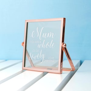 Personalised Engraved Rose Gold Glass Frame