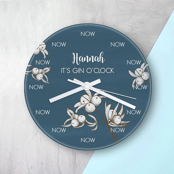 Horloge personnalisée en verre pour Gin O'Clock