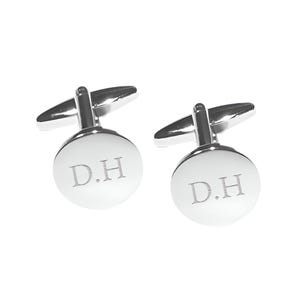 Gemelos redondos personalizados bañados en plata
