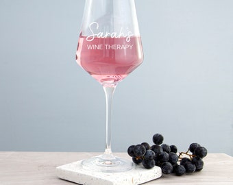 Personalised Wine Therapy Wine Glass