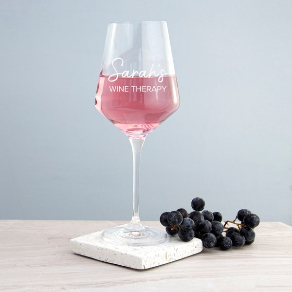 Personalised Wine Therapy Wine Glass