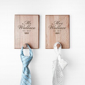 Juego de ganchos para colgar personalizados para parejas consolidadas