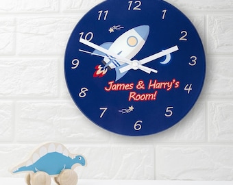 Rocket To The Moon Personalised Wall Clock