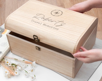 Personalised Travel Memories Keepsake Chest
