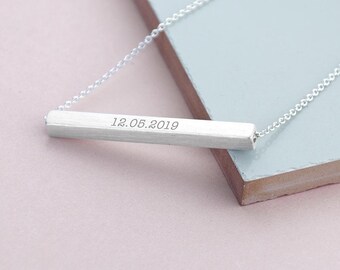 Personalised Horizontal Bar Necklace 