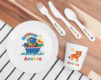 Set da pranzo personalizzato per bambini a forma di Arca di Noè