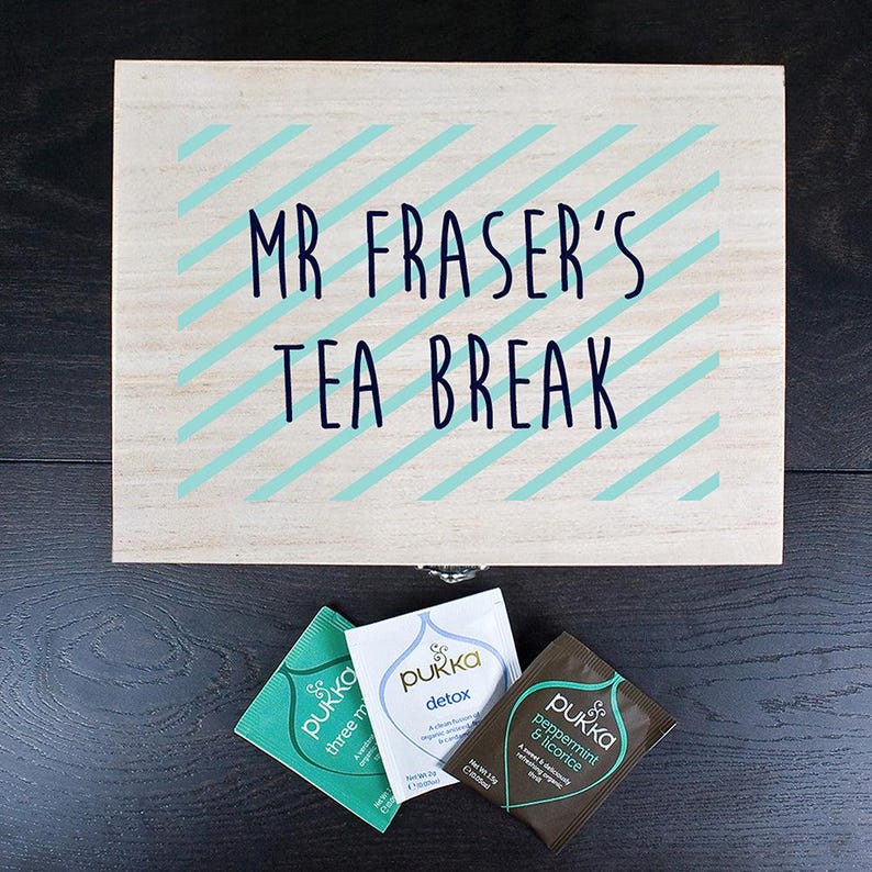 Personalised Teacher's Tea Break Box Stripes Design - Etsy