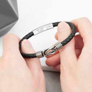 Personalised Men's Infinity Knot Leather Bracelet image 3