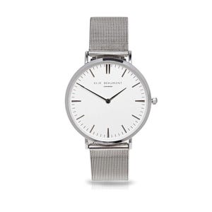 Elie Beaumont Personalised Ladies Metallic Mesh Strap Watch with White Dial, Birthday Gift, Valentine's Day, Gift for Her, Mother's Day