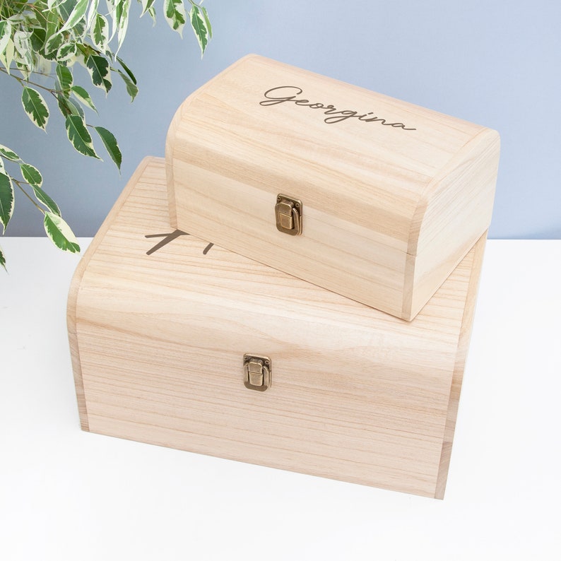 Personalised Engraved Name Keepsake Chest image 3