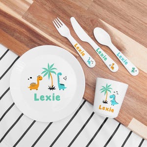 Personalised Children's Dinosaur Dinner Set