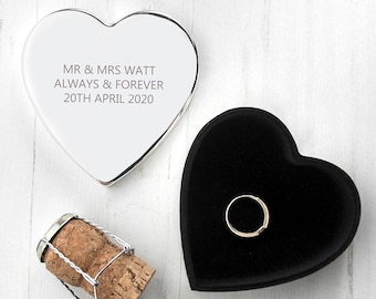 Personalised Classic Silver Heart Trinket Box