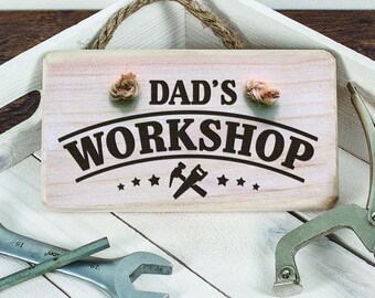 Personalised Wooden Workshop Sign, Father's Day Gift, Gifts for Him, Birthday, Anniversary, Fun Personalised Gifts