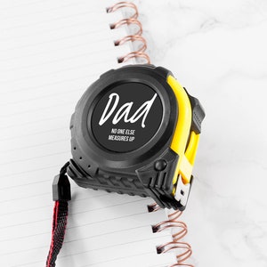 Personalised Handwritten No One Measures Up Tape Measure, Valentine&#39;s Day, Father&#39;s Day, Birthday, Retirement, Gift for Him