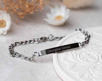 Personalised Woven Steel Identity Chain Bracelet