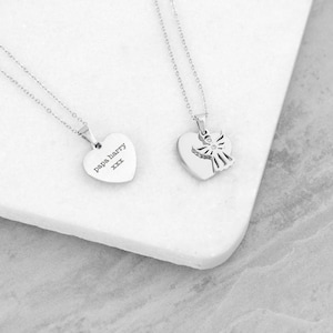 Personalised Guardian Angel Necklace Silver