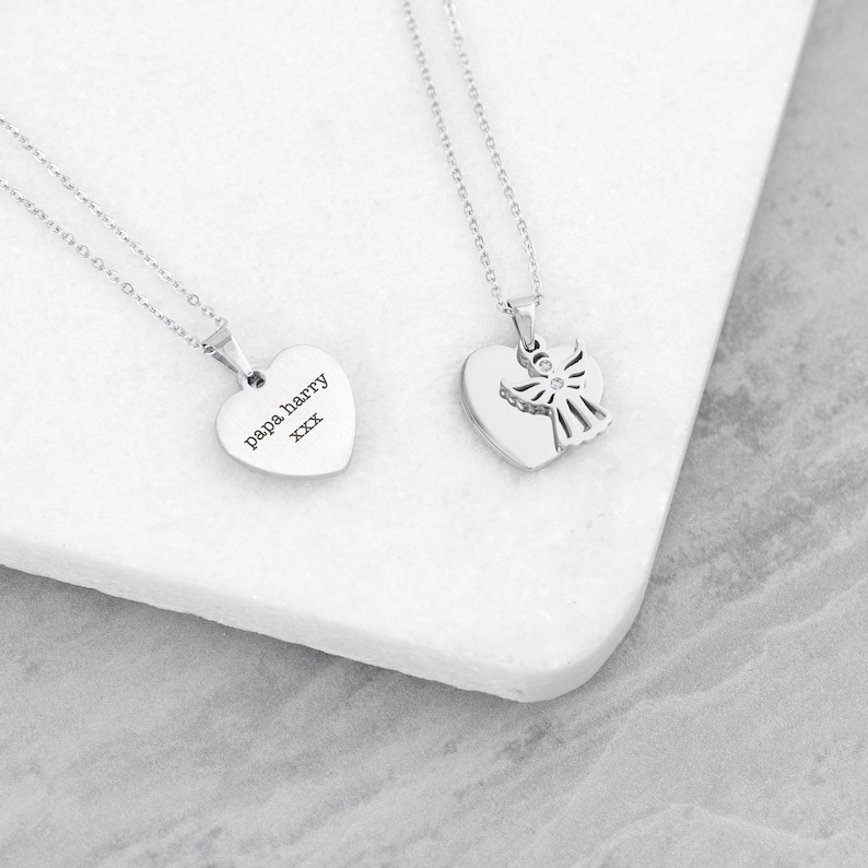 Personalised Guardian Angel Necklace Silver