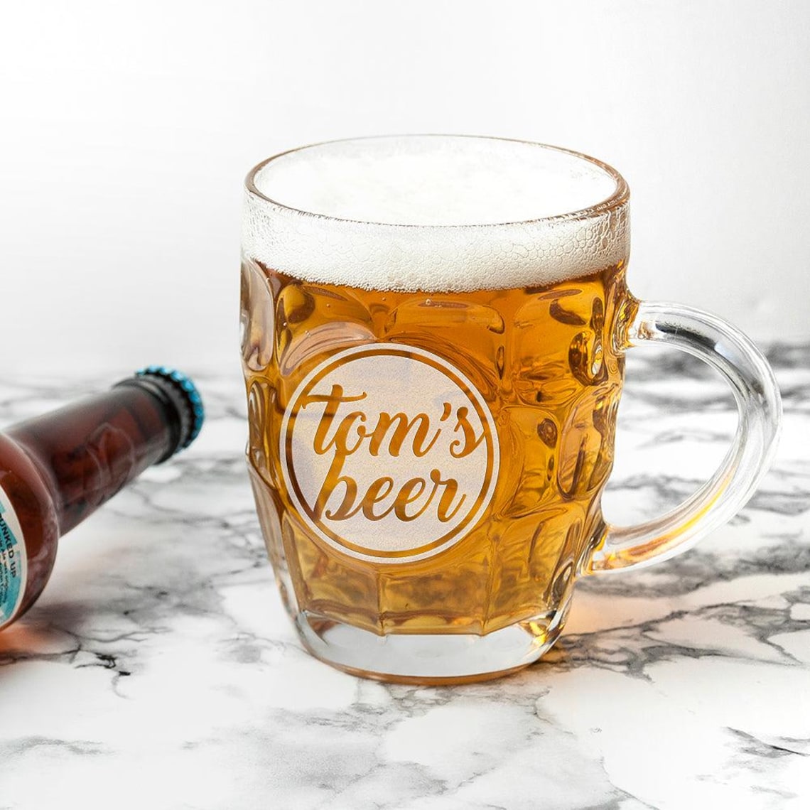 Personalised Statement Dimpled Beer Glass - Etsy