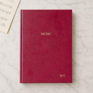 Personalised A5 Recycled Leather Music Manuscript Notebook