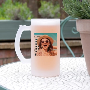 Personalisierte Foto und Nachricht Frosted Beer Stein