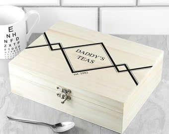 Personalised Gentleman's Filled Wooden Tea Box