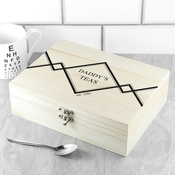 Personalised Gentleman's Filled Wooden Tea Box
