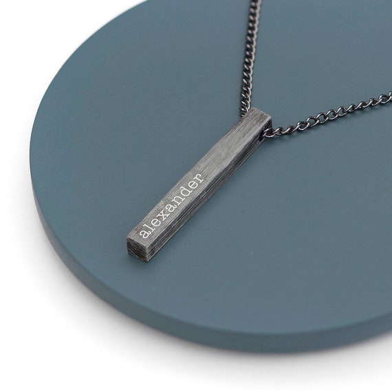 Mens Celtic Necklace, Vertical Bar Necklace For Men, Personalised –  SilverfireUK