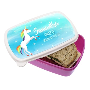 Personalisierte Regenbogen Einhorn Lunchbox