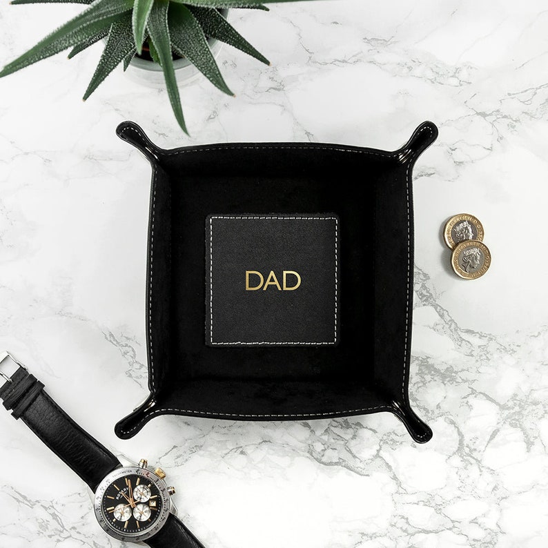 Personalised Dad's Luxury Black Valet Tray