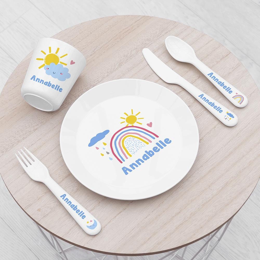 Personalised Children s Pastel Sky Dinner Set Etsy