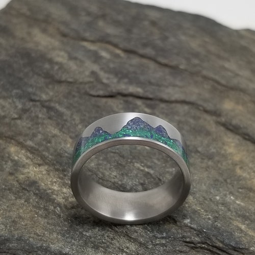Blue Ridge Mountains Ring With Malachite & Lapis shops Lazuli