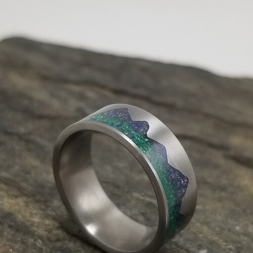 Blue Ridge Mountains Ring With Malachite & Lapis shops Lazuli