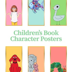 Set of 6 Children’s Book Character Posters | Reading Corner Decor for Classroom | Storybook-Inspired Printable Wall Art