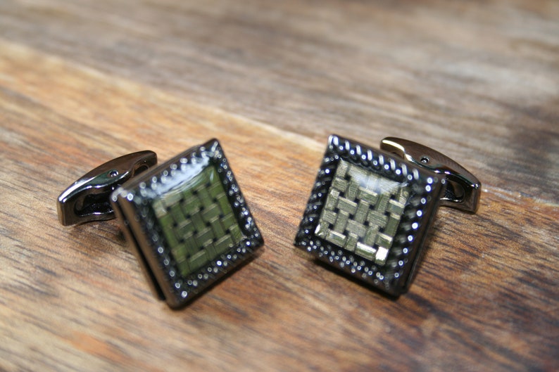 Gun Metal Cufflinks Silver cufflinks Gun Metal and Silver Square Cufflinks Square cufflinks