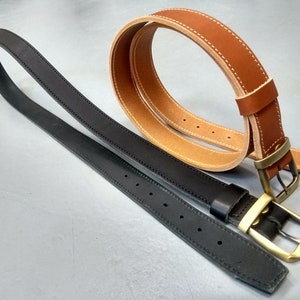 Standard Belts - Brushed brass finish steel buckle (For Christmas, 10% off my entire store with the code: NOEL10)